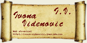Ivona Videnović vizit kartica